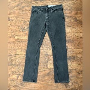 Volcom Vorta Slim Straight Jeans Men Size 31 Black Denim Stretch Skater